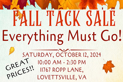Fall Tack Sale